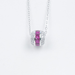 S925 <b>Ruby</b> Pendant <b>Necklace</b> - Product Image 1