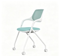 Chaise de formation ergonomique moderne en maille, confortable et durable, avec tableau d'écriture empilable, pliable et mobile, pour bureaux, salles de réunion et écoles