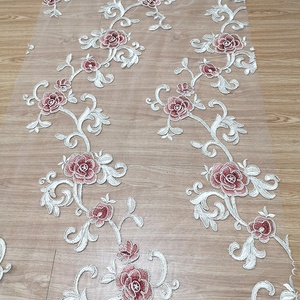 Rideau personnalisé avec des fleurs rouges, Offre Spéciale, voile de salon, brodé à la main, turquie - Product Image 3