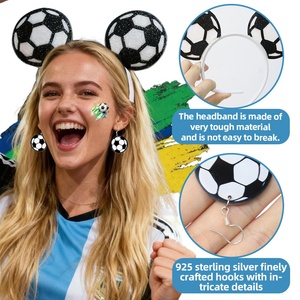 Set de Decoración de Fútbol Gillian para Estados Unidos, Canadá y México, Accesorios para Fotos de Fanáticos, Diadema Esférica Semimanual - Product Image 3