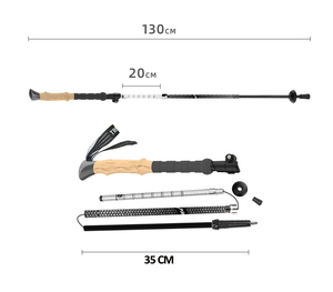 Bâton de randonnée télescopique en mousse EVA et aluminium pour la randonnée en plein air, la défense personnelle et la marche. - Product Image 6