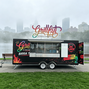 Amerikan Food Truck Snack Fried Chicken Wings Cart Bbq Grill Street Mobile Beverage <b>Trailer</b> Commercial Service Window Food Cart - Product Image 4