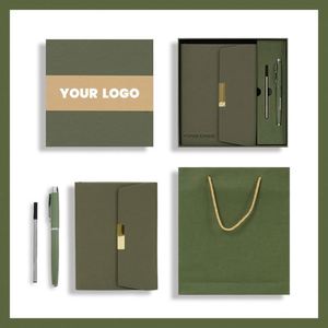 Durable Thick Paper Notebook with Ribbon Marker in Stylish Gift Box and with Companion Pen - Product Image 2