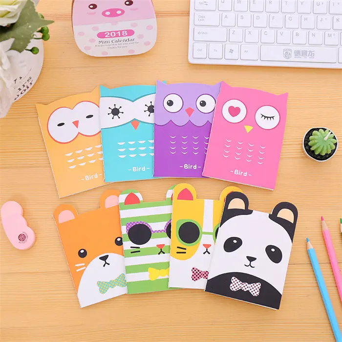 Back to school fancy gifts stationery items Promotional Different animal print eco friendly kraft paper mini lined notebook