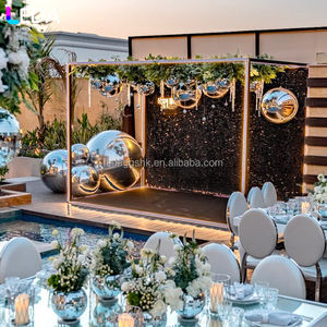 LEDA Custom Events Arche lumineuse noire pour événements et mariages, toile de fond détachable, cabine photo avec éclairage LED - Product Image 1