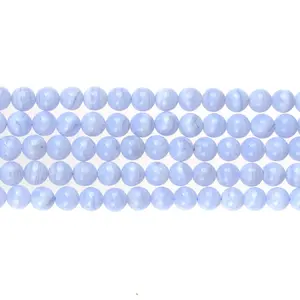 Natural Stone Blue Lace Agates Round Loose Strand Beads 4-12mm for DIY Jewelry Making Accessory Bracelet