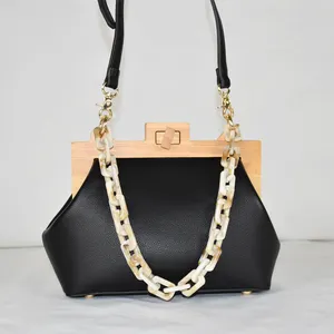 <span class=keywords><strong>Sac</strong></span> de soirée à cadre en <span class=keywords><strong>bois</strong></span> de haute qualité pochette acrylique à chaîne de styliste - Product Image 1