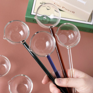 Cuillère en verre borosilicate à long manche, transparente et colorée, pour assaisonnements et miel, idéale pour les fêtes - Product Image 2