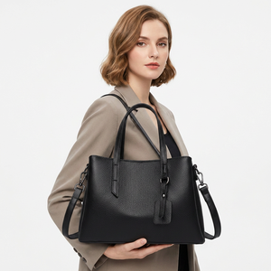 Beige PU Leather Tote Bag <b>Large</b> Capacity Shoulder Handbag Crossbody Messenger <b>Purse</b> for Daily Commuting - Product Image 3
