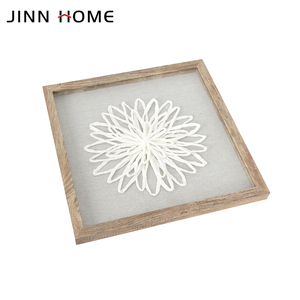 Jinn nhà thân thiện với môi linen vải gỗ khung ảnh vuông kim loại sắt biểu tượng tùy chỉnh giấy đặc biệt trang trí Glass Bìa - Product Image 2