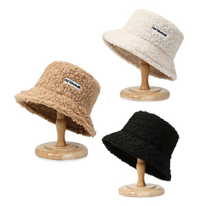 Chapeau bob en peluche polyester personnalisé avec logo tendance 2025, broderie, chaud pour l'extérieur, chapeau de pêcheur, hiver, fourrure moelleuse, femme, pêche - Product Image 2