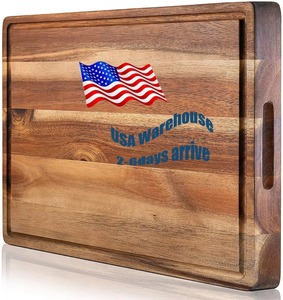 Almacén de EE. UU., plato de madera RTS, Tabla grande para cortar verduras de madera de acacia y nogal, bandeja para servir queso, tabla larga para queso de nogal - Product Image 3