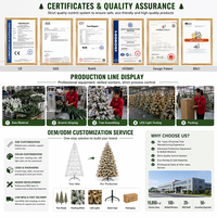 Sapin de Noël en PE/PVC pour intérieur et extérieur, floqué et recouvert de neige avec lumières LED, base en fer de 120-240 cm, décoration de jardin et de maison pour les fêtes