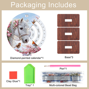 2026 calendrier diamant peinture Kit joli <span class=keywords><strong>cheval</strong></span> bricolage 5d diamant Art calendriers de bureau ornements en bois uniques - Product Image 4