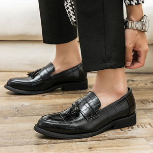 Mocassins en Cuir Verni Noirs Épais pour Hommes, Taille 38-46, Chaussures <span class=keywords><strong>de</strong></span> <span class=keywords><strong>Ville</strong></span> Décontractées et d'Affaires, Prix Abordable - Product Image 4
