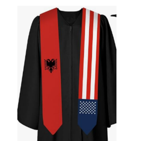 ビンテージアルバニアアルバニアイーグルフラッグユニセックス卒業ストール鉛筆型ショールラップ大学院のスカーフ - Product Image 4