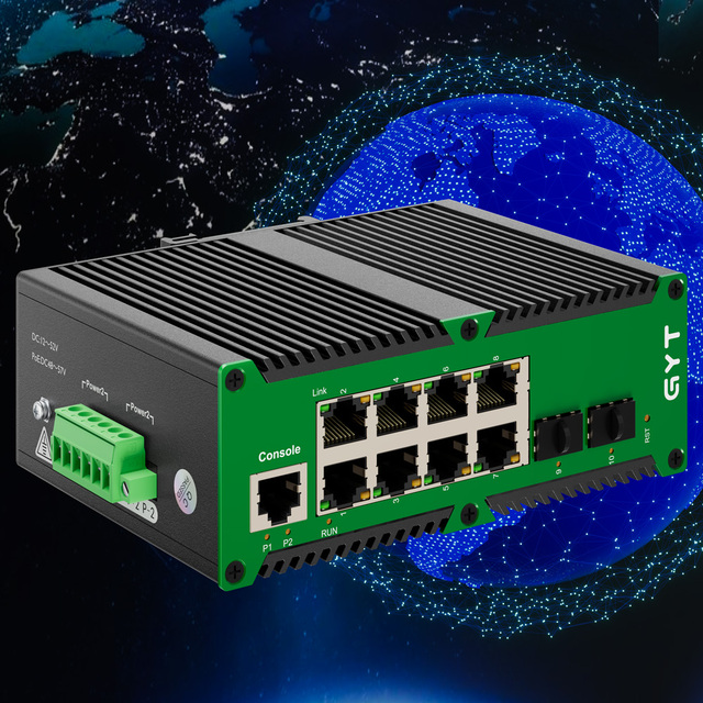 L2 /L2 Managed Gigabit PoE Industrial Grade Management Switch 8 Gigabit  Ports and 2 Gigabit SFP Fiber Slot Ports Switch