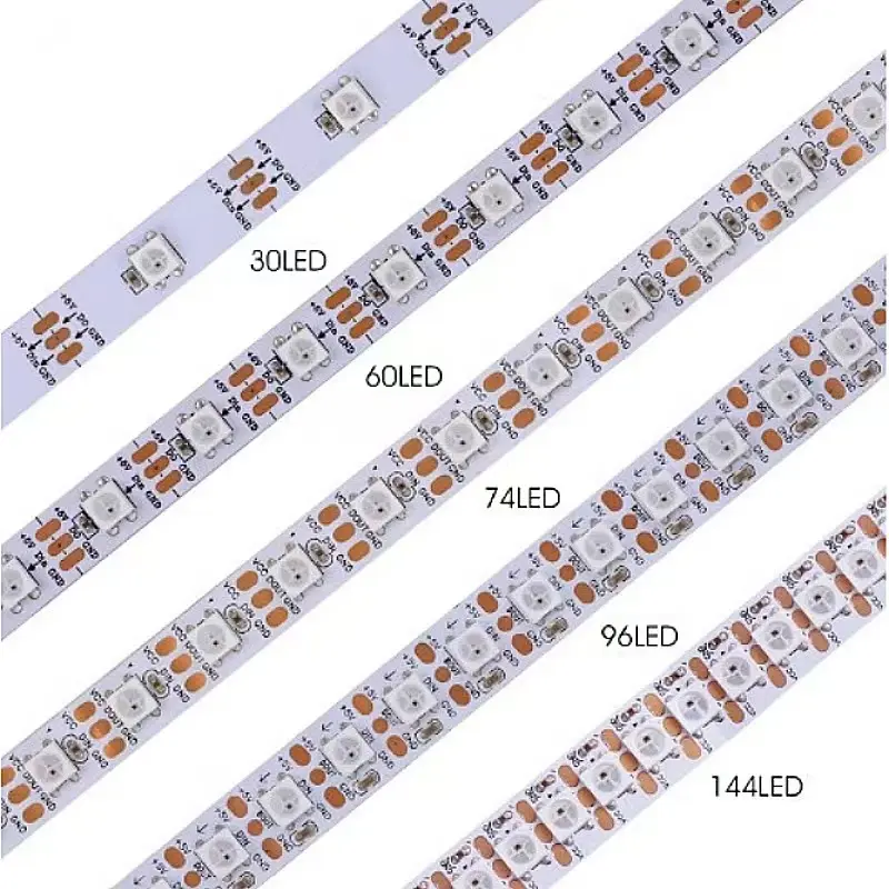 Ic Built-In Rgb Pixel Led striscia magica programmabile indirizzabile Rgbw 5V 12V 24V Ws2811 Ws2812B Ucs1903 Sk6812 Dmx512