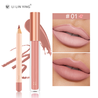 Ensemble gloss à lèvres mat et crayon à lèvres 2-en-1, hydratant, prix d'usine OEM ODM, marque privée, crayon à lèvres waterproof