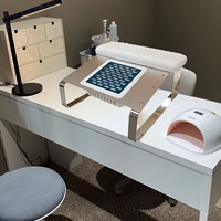 Tables de manucure à aspiration réglable multi-fonctions Turbo Vacuum Piédestal de collecte de poussière d'ongle pour la main de pédicure d'art d'ongle