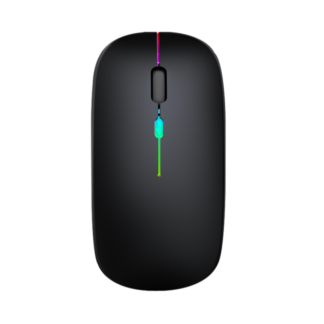 Ultra Thin Mini BT Rechargeable Wireless Mouse Optical 1600DPI RGB Seven-color Wireless 2.4GHZ Mouse Suitable for Laptop PC