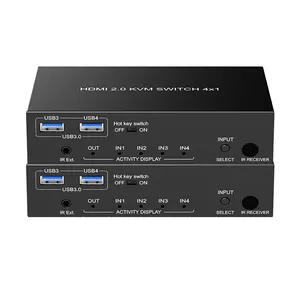 8k@60HZ kvm switch 4 port Support USB 3.0 HDMI Switch 4x1 resolution 4k@120hz IR remote control