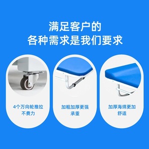 Tengyue Hospital <b>Folding</b> <b>Bed</b> 190x65x30 Cm Blue Artificial Leather Quick <b>Fold</b> No Installation Required For Medical Use - Product Image 5