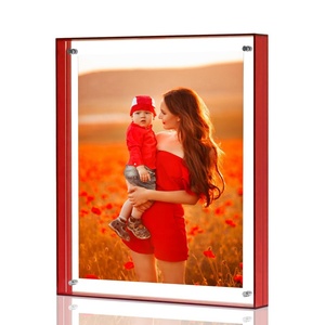 Magnifique cadre <span class=keywords><strong>photo</strong></span> magnétique rotatif double face en acrylique, présentoir flottant pour table, pour la maison - Product Image 1