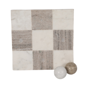 Set da gioco moderno Tic Tac Toe in marmo quadrato per decorare il tavolino del soggiorno, l'ufficio o per giocare in famiglia - Product Image 5