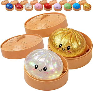 Nuevo Squishy Bun Crazy Funs de 4 pulgadas, Dumpling Misterioso Viral, Dumplings Gigantes Grandes, Juguete Sensorial Antiestrés, Squishy Toy con Purpurina - Product Image 1