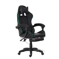 Chaise de course de jeu de bureau confortable à dossier haut Repose-pieds Roues Chaise de jeu en cuir PU