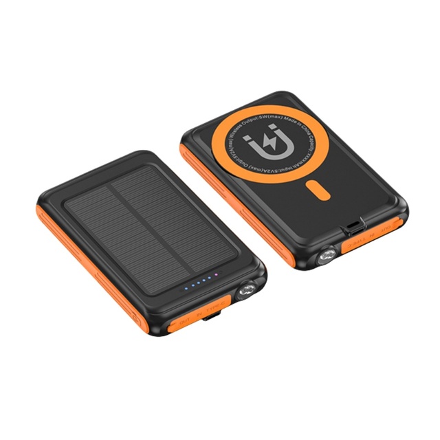 Mini 15w Magnetic Wireless Solar Power Bank 5000mah