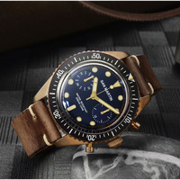 Montre automatique mécanique de pilote de luxe vintage personnalisée en gros, avec dôme en bronze et verre saphir, étanche 10 ATM, pour hommes, en vente