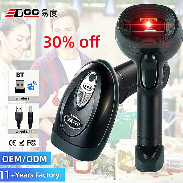 High Precision 2D Wireless Barcode Scanner BluetoothQR Reader Rugged Bar Code Scanner for Warehouse Inventory