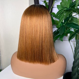 High Quality 100% Human Hair 5*5 Lace <b>Bob</b> <b>Wig</b> T1b/30 Color - Product Image 5