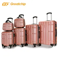 Custom portare avanti 6 pcs set di valigie borse da viaggio a mano 4 ruote trolley borsa valigia