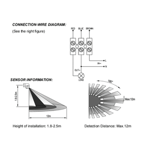 Détecteur de mouvement extérieur étanche IP54 avec interrupteur à capteur infrarouge pivotant Capteur PIR à montage mural - Product Image 4
