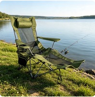 Chaise pliante d'extérieur confortable et respirante en maille avec accoudoirs inclinables et porte-gobelet pour jardin, camping, plage, pique-nique, terrasse