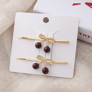 Pinza para el pelo de cereza roja dulce, pasadores sencillos de aleación de 6 cm para niña, accesorios para el pelo con flequillo, para fiestas y graduaciones - Product Image 6
