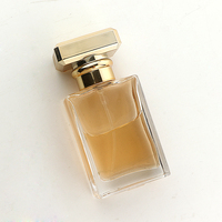 Vente en gros, emballage de flacon de parfum torsadé vide en or avec couvercle rectangulaire de 30ml, carré, rechargeable