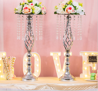 Vases de support de fleurs en métal fer or perles de cristal centres de table de fête de mariage pour la maison de vacances décoration de noël