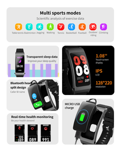 สมาร์ทวอทช์ติดตามสุขภาพคุณภาพสูง หน้าจอสัมผัส TFT กันน้ำ IPX-6 ตัวเรือนซิลิโคน สายยาง สำหรับทุกเพศ ใช้งานได้ <span class=keywords><strong>5</strong></span>-10 วัน - Product Image 3