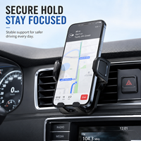 Universel 360 °   Support de téléphone rotatif pour grille d'aération de voiture, utilisation à une main, fixation anti-vibration par clip pour grille d'aération