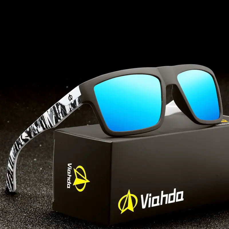 Viahda नए शांत वर्ग धूप का चश्मा पुरुषों कोटिंग दर्पण ड्राइविंग सूर्य चश्मा पहनते नेत्र पुरुष काले चश्मे V6009