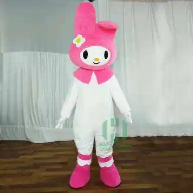 Disfraz de Mascota de conejo para fiesta, disfraz de mascota EVA rosa y blanca para fiesta de cosplay