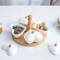 Creatieve Restaurant Lade Nordic Servies Deramic Diner Snack Plaat Dienblad Voor Gedroogd Fruit Spiesjes Dessert Tafel Fruit