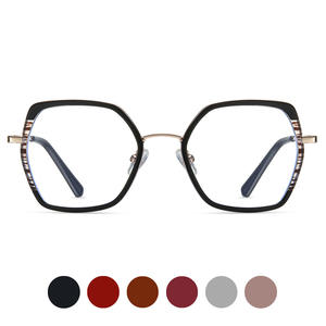 Monture de lunettes en métal TR90 style œil de chat, sans correction, anti-lumière bleue, protection contre les rayonnements informatiques, unisexe, largeur moyenne - Product Image 4