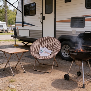 Premium Linen Moon <strong>Chair</strong> with Storage Bag Included for Complete Portable Camping <strong>Chair</strong> Set - Product Image 1
