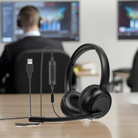 Casque audio supra-auriculaire ergonomique binaural USB Qualcomm OMfoX à prix d'usine avec micro externe ENC, Bluetooth 5.5, étanchéité IPX-3, ajustement personnalisé 32