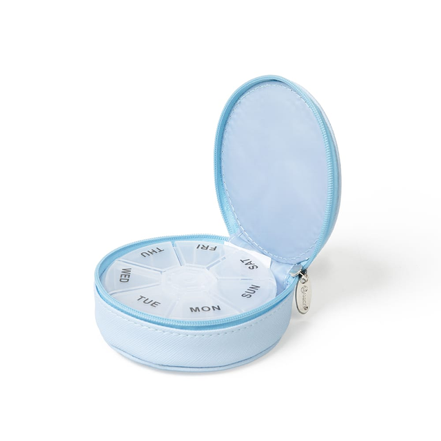 Small Portable Travel Pill Container Round Pill Box Case